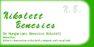 nikolett bencsics business card